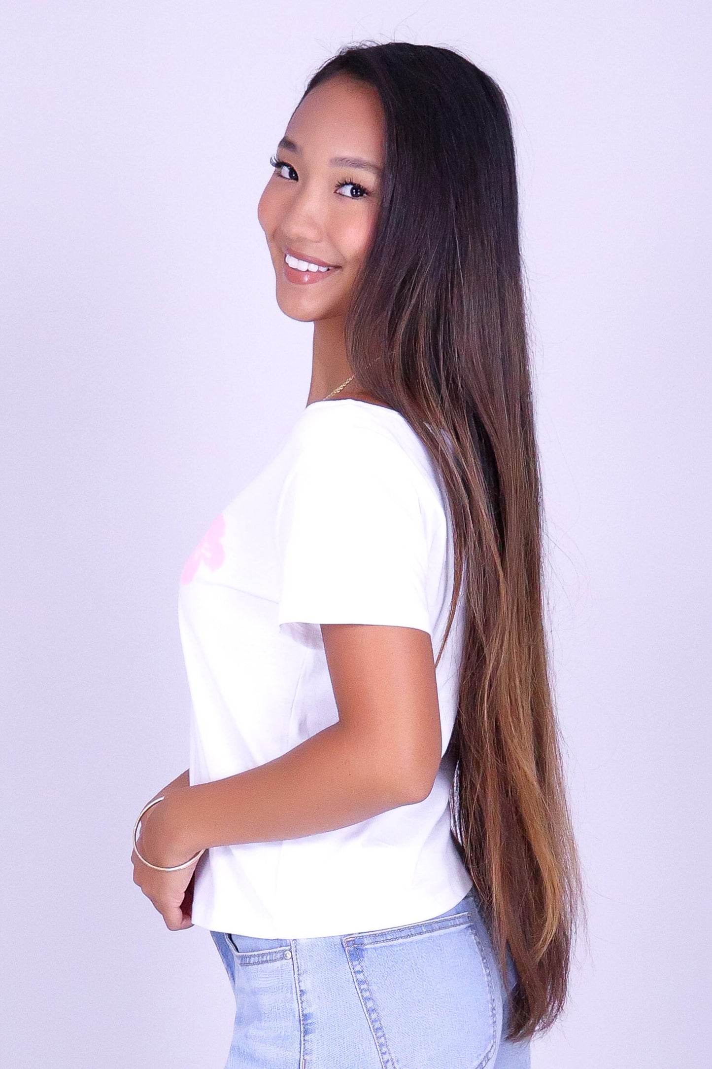 3 HIBISCUS OFF SHOULDER TEE