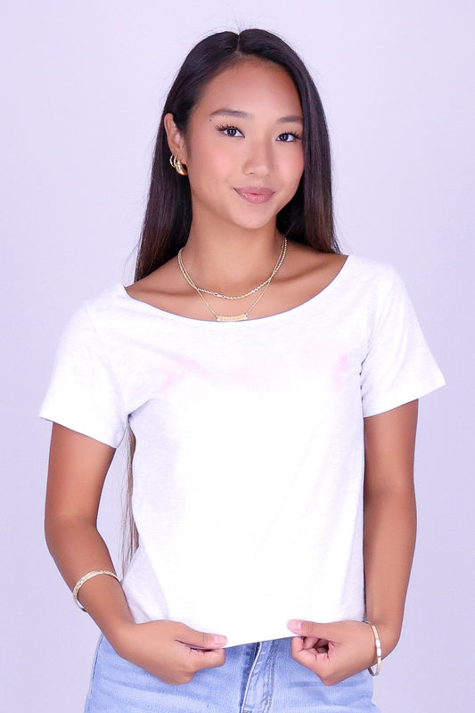3 HIBISCUS OFF SHOULDER TEE