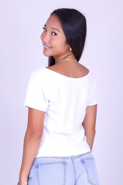 3 HIBISCUS OFF SHOULDER TEE