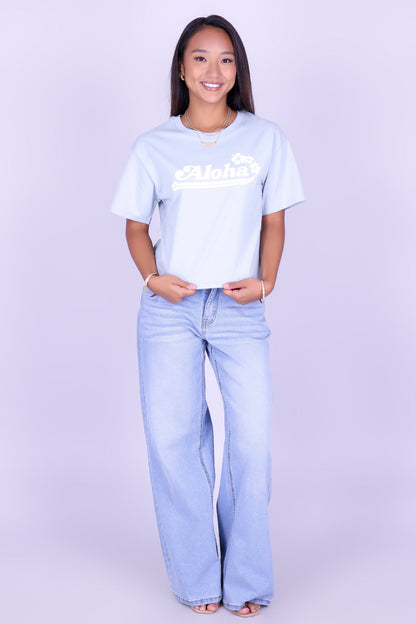 ALOHA HIBISCUS CROP TEE