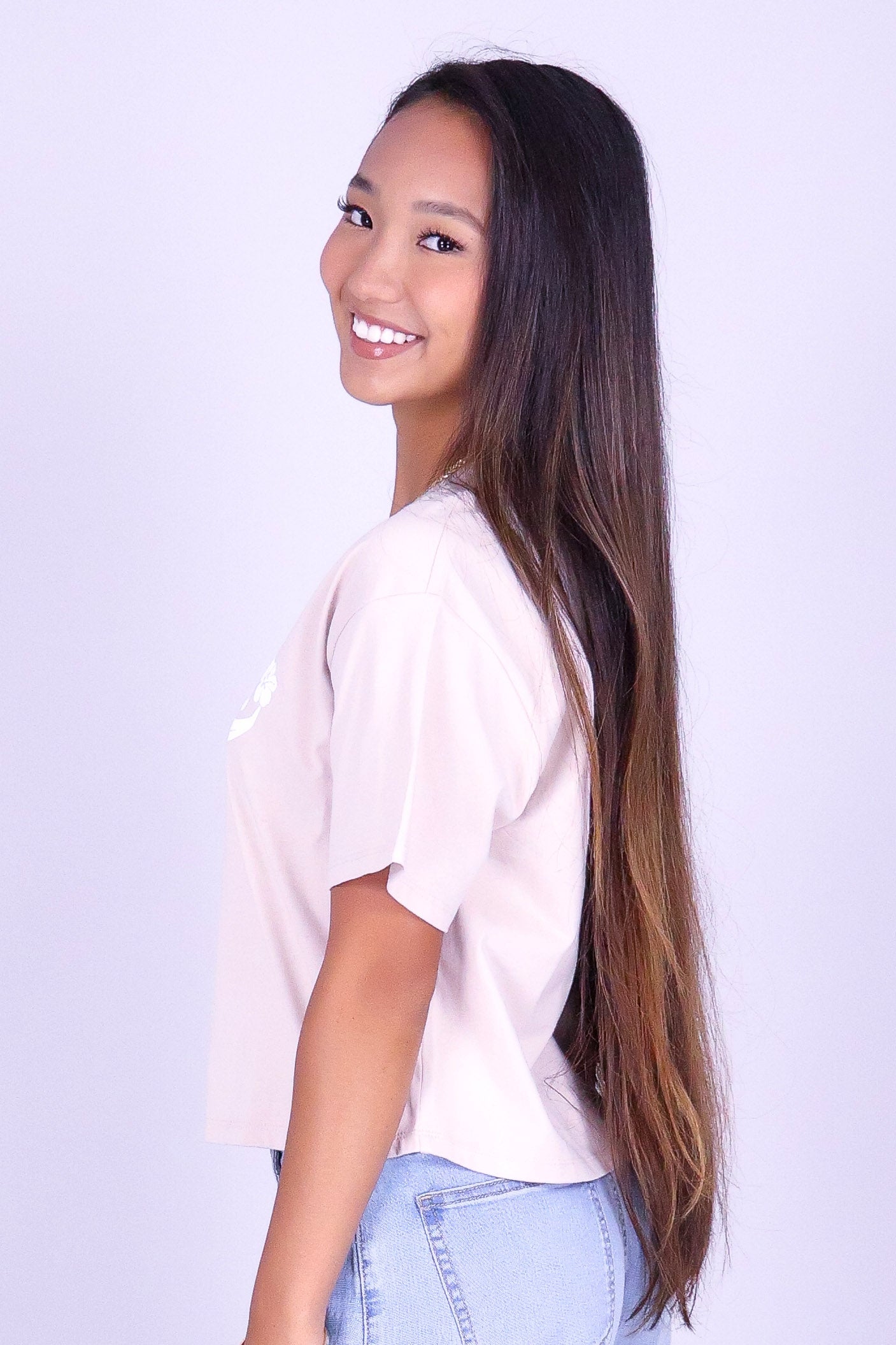 ALOHA HIBISCUS CROP TEE