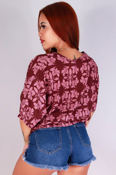 Jeans Warehouse Hawaii - S/S PRINT WOVEN DRESSY TOPS - HIBISCUS QUILT TOP | By LUZ