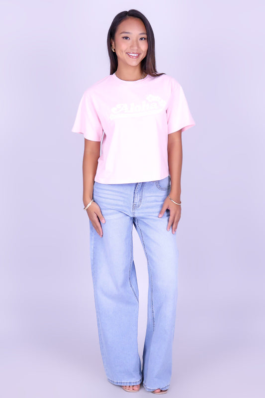 ALOHA HIBISCUS CROP TEE