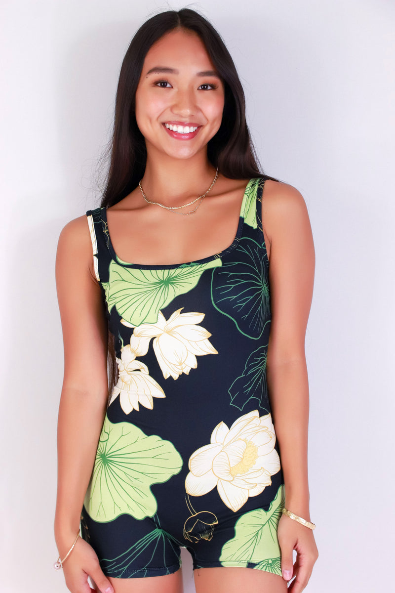 Jeans Warehouse Hawaii - PRINT CASUAL ROMPERS - WATER LILY CATSUIT ROMPER | By LUZ