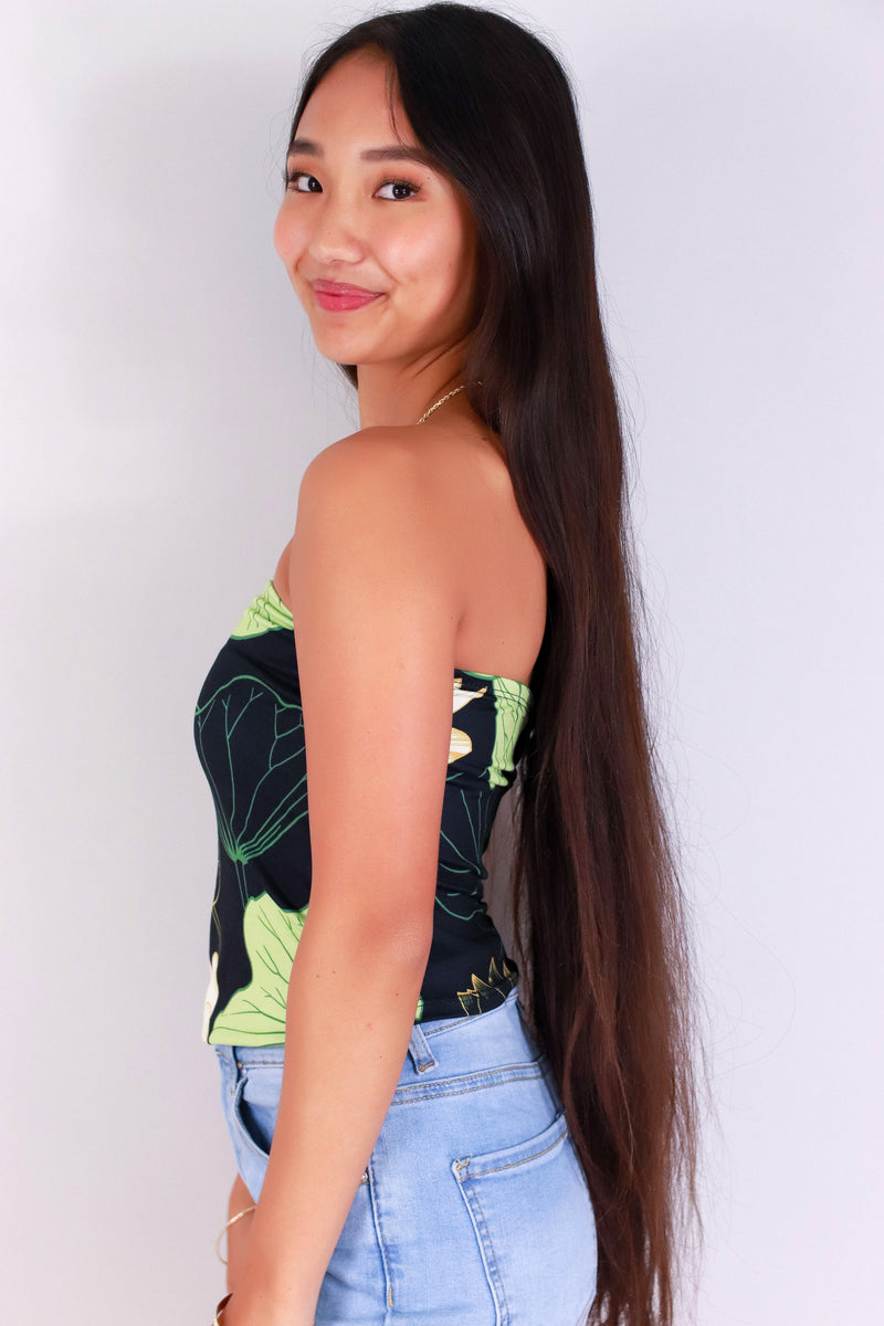 Jeans Warehouse Hawaii - SL PRINT - WATER LILY TUBE TOP | By LUZ