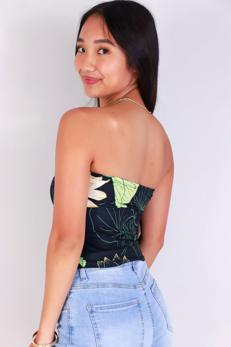 Jeans Warehouse Hawaii - SL PRINT - WATER LILY TUBE TOP | By LUZ