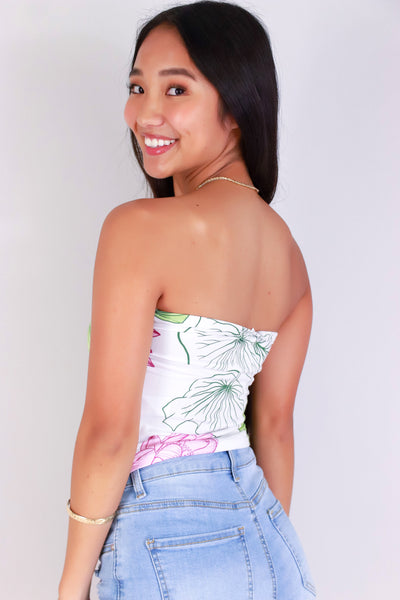 Jeans Warehouse Hawaii - SL PRINT - WATER LILY TUBE TOP | By LUZ