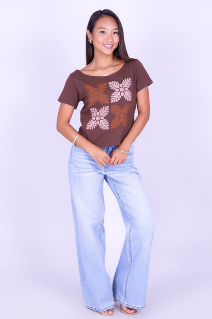 4 ULU QUILT OFF SHOULDER TEE