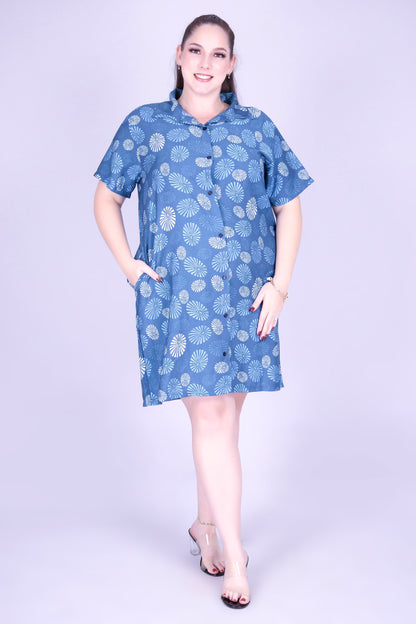 OPIHI BUTTON DOWN DRESS