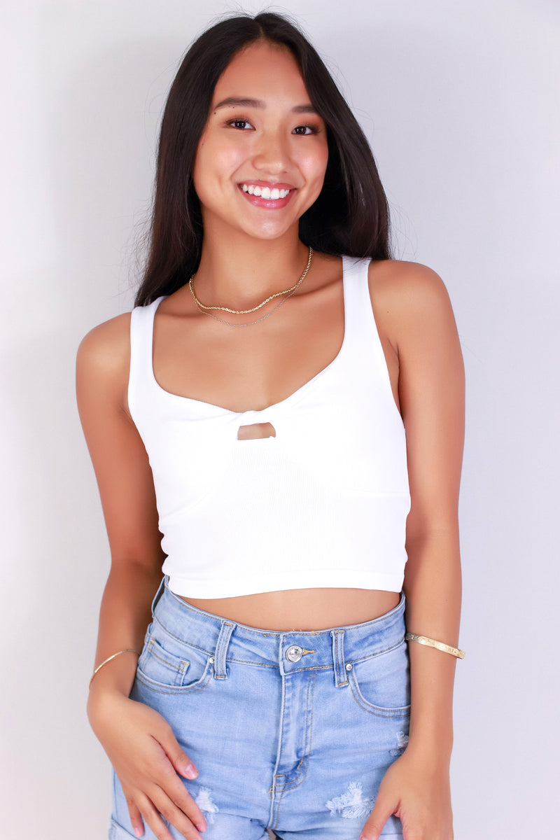 Jeans Warehouse Hawaii - SL CASUAL SOLID - LOOP ME IN CROP TOP | By ANWND