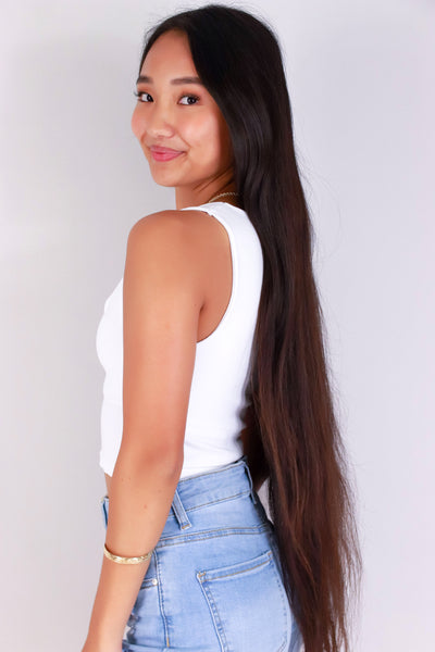 Jeans Warehouse Hawaii - SL CASUAL SOLID - LOOP ME IN CROP TOP | By ANWND