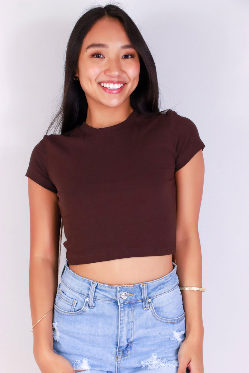 Jeans Warehouse Hawaii - S/S SOLID BASIC - PART OF THE CREW TOP | By ROSIO