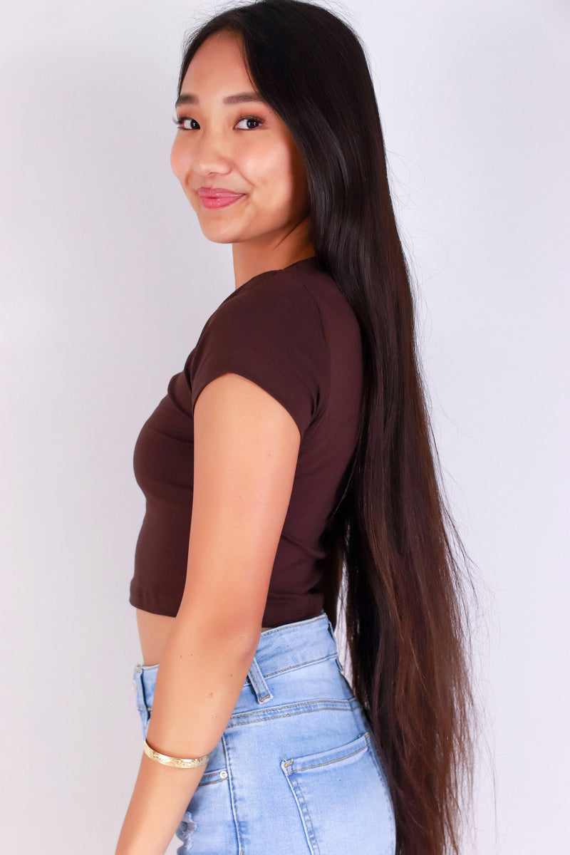 Jeans Warehouse Hawaii - S/S SOLID BASIC - PART OF THE CREW TOP | By ROSIO