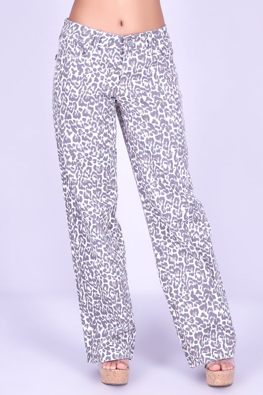 BRITNEY LEOPARD LOW-RISE JEANS