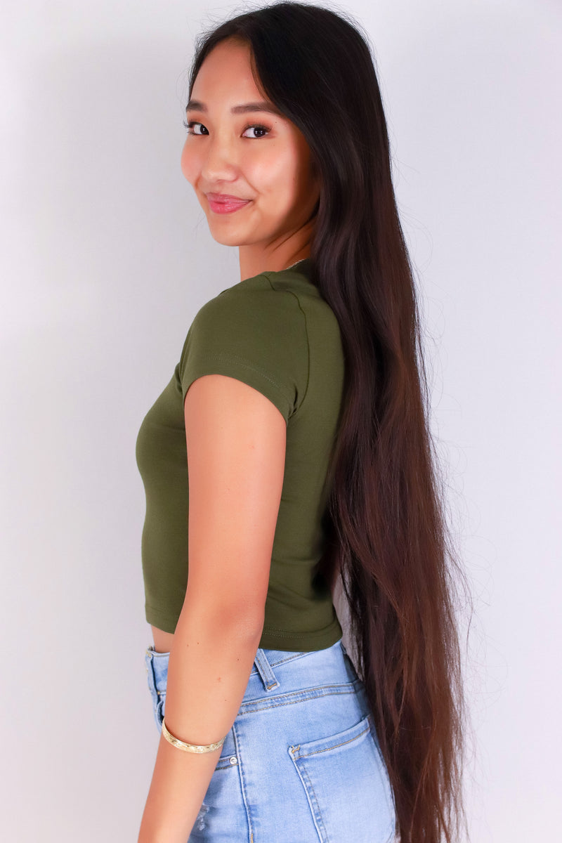 Jeans Warehouse Hawaii - S/S SOLID BASIC - PART OF THE CREW TOP | By ROSIO