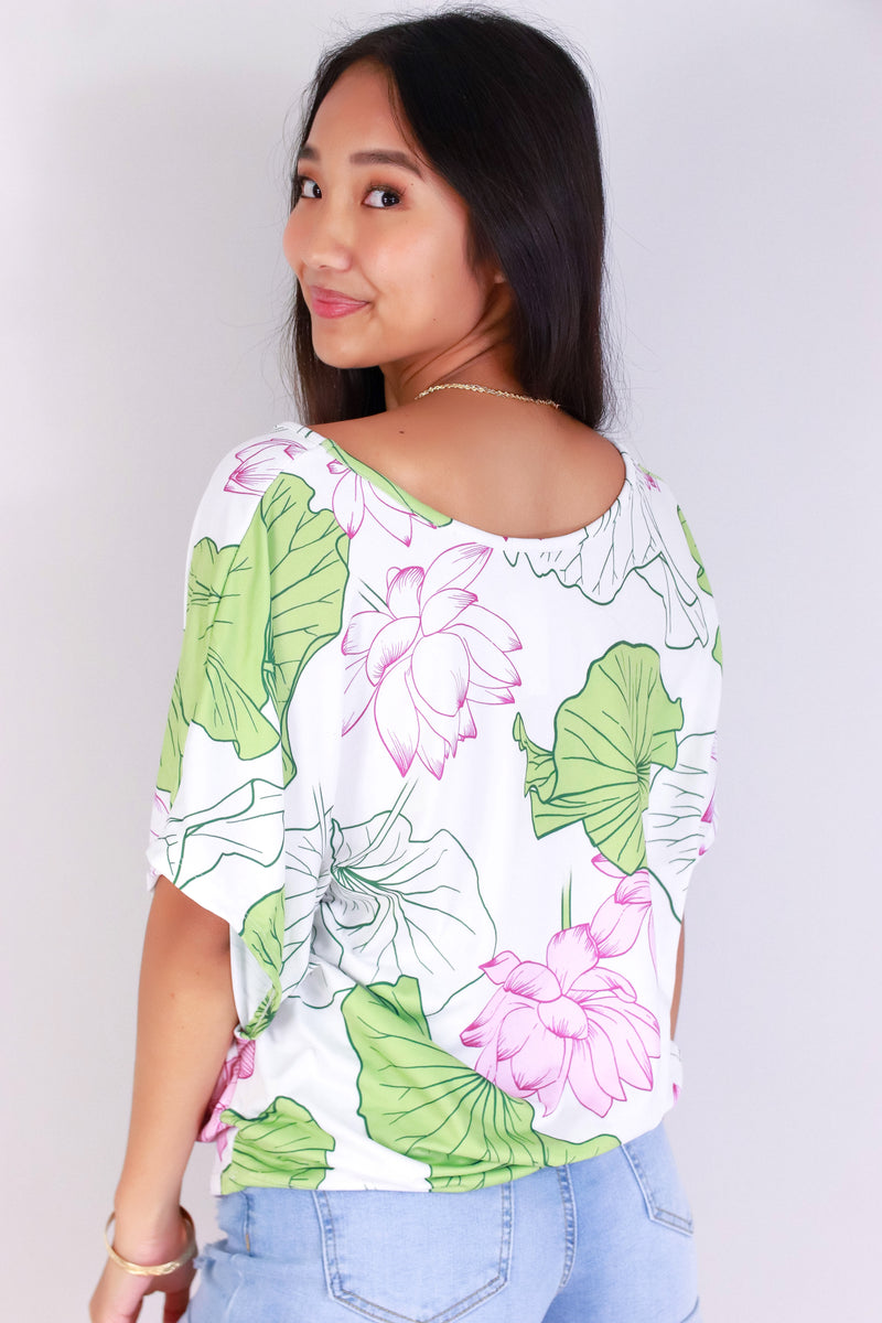 Jeans Warehouse Hawaii - SS PRINT - WATER LILY DOLMAN TOP | By LUZ