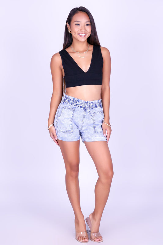 RELAXED FIT DENIM SHORTS