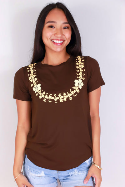 Jeans Warehouse Hawaii - S/S SCREEN - PUAKENIKENI LEI TEE | By LUZ