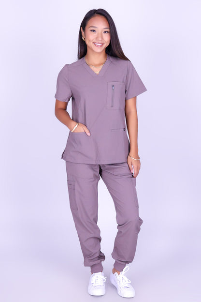 BE PATIENT WITH ME SCRUB TOP