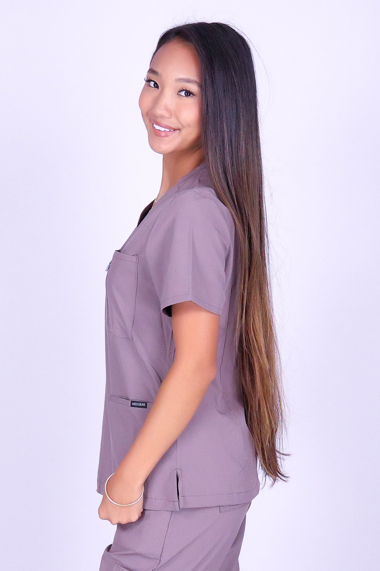 BE PATIENT WITH ME SCRUB TOP