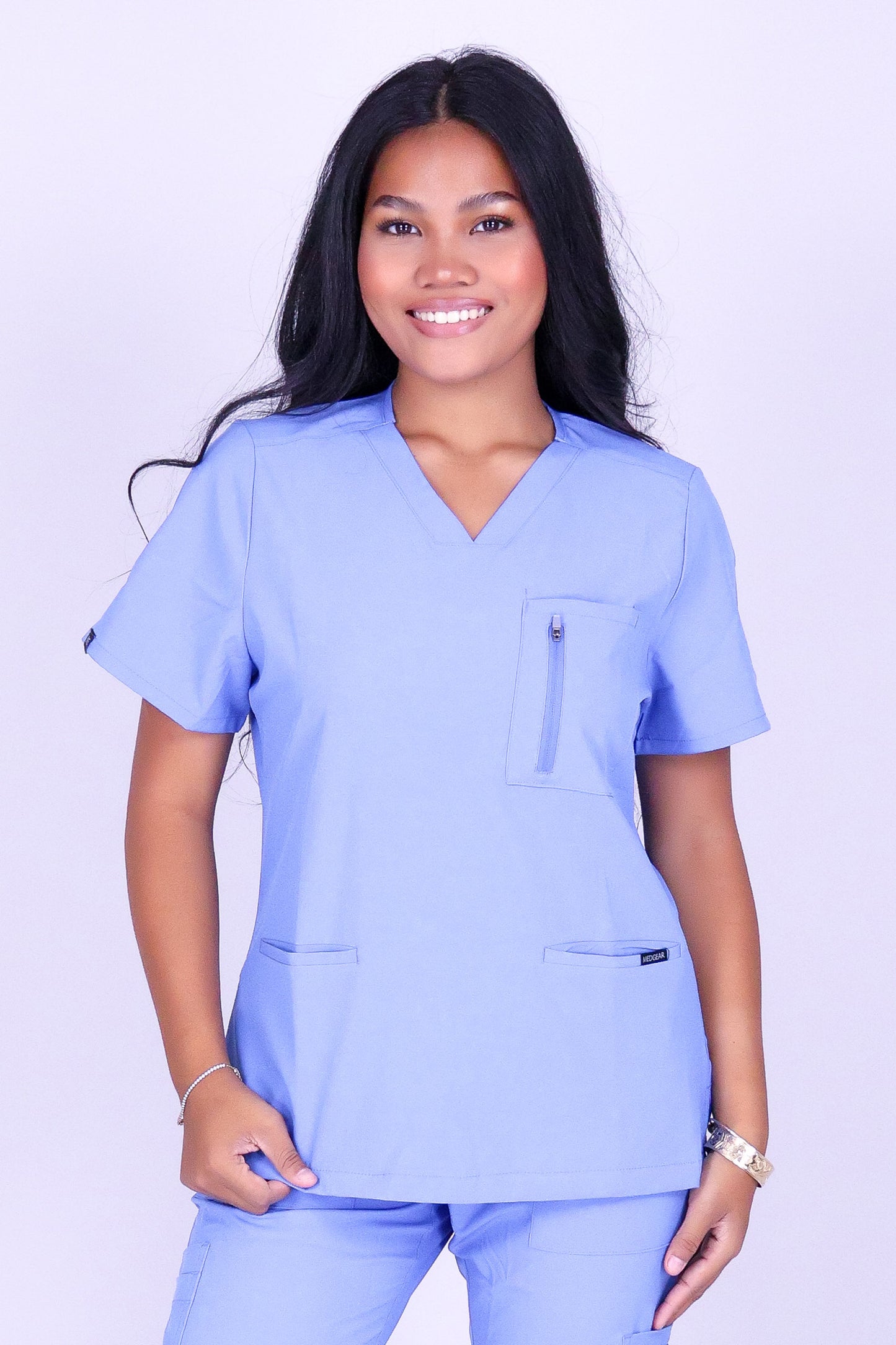 BE PATIENT WITH ME SCRUB TOP