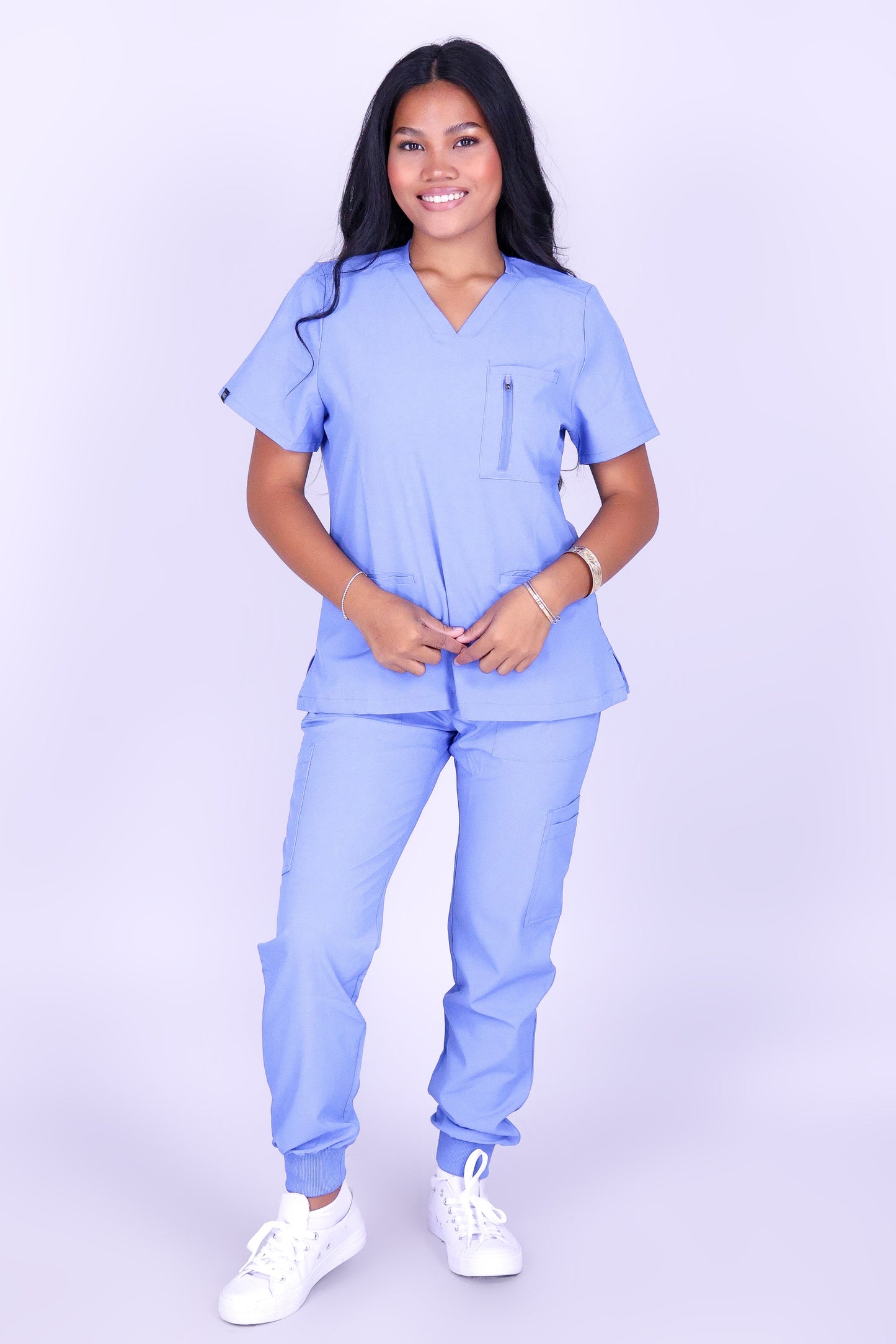 BE PATIENT WITH ME SCRUB TOP