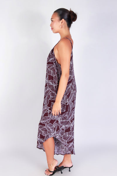 TROPICAL LEAF NO WAIST JUMPSUIT