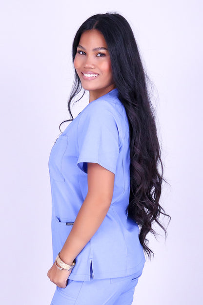 BE PATIENT WITH ME SCRUB TOP