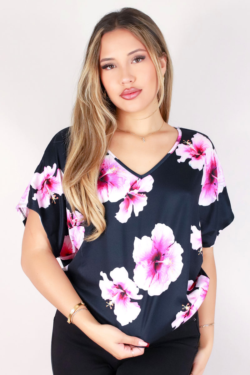 Jeans Warehouse Hawaii - SS PRINT - HIBISCUS DOLMAN TOP | By LUZ