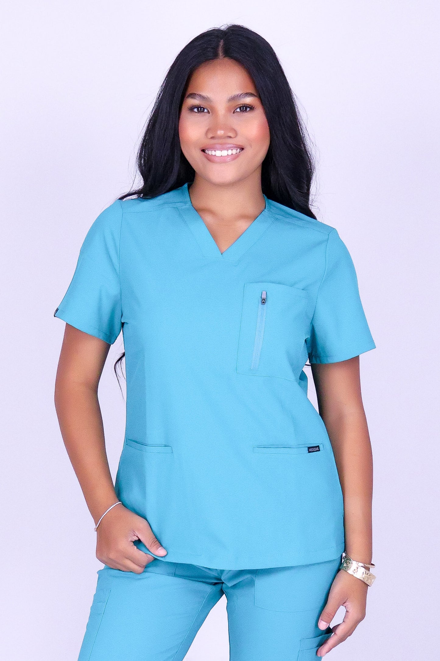 BE PATIENT WITH ME SCRUB TOP