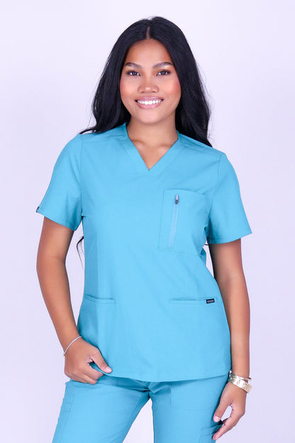 BE PATIENT WITH ME SCRUB TOP