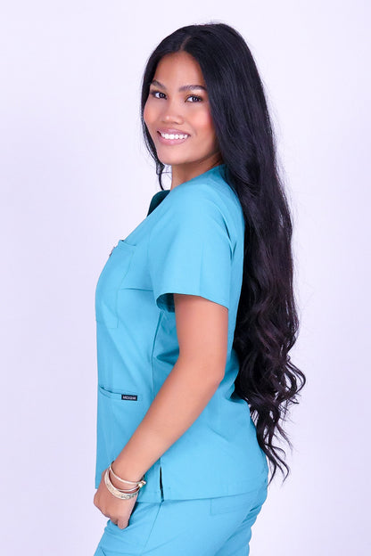 BE PATIENT WITH ME SCRUB TOP