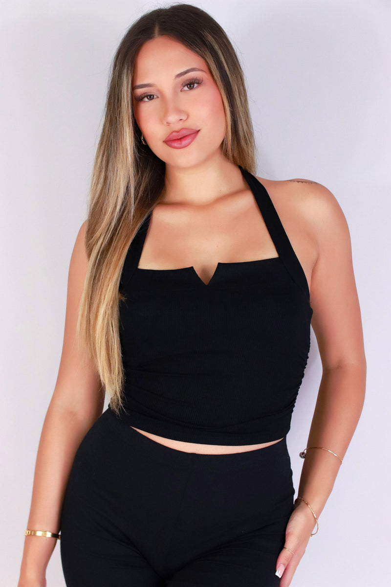 Jeans Warehouse Hawaii - SL CASUAL SOLID - SWEET SLICE HALTER TOP | By CRESCITA APPAREL/SHINE I