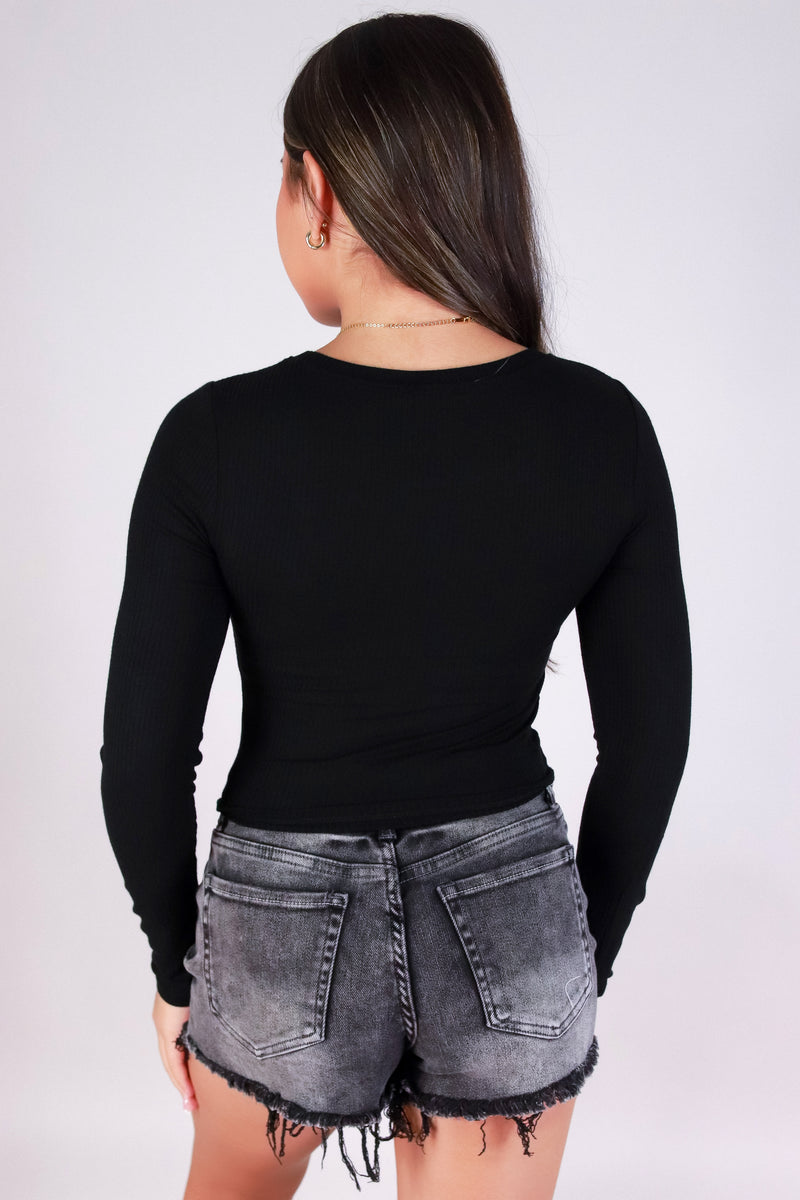 Jeans Warehouse Hawaii - L/S SOLID BASIC - NOT A PROBLEM TOP | By CRESCITA APPAREL/SHINE I