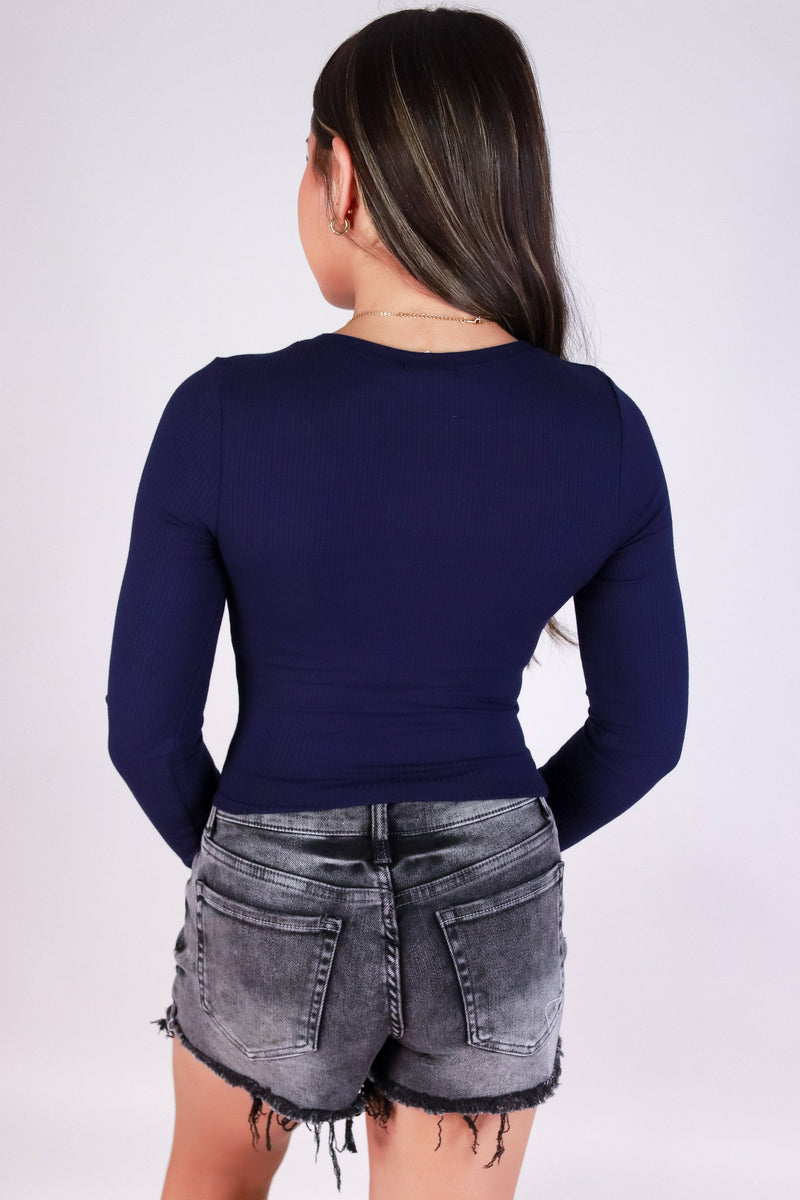 Jeans Warehouse Hawaii - L/S SOLID BASIC - NOT A PROBLEM TOP | By CRESCITA APPAREL/SHINE I
