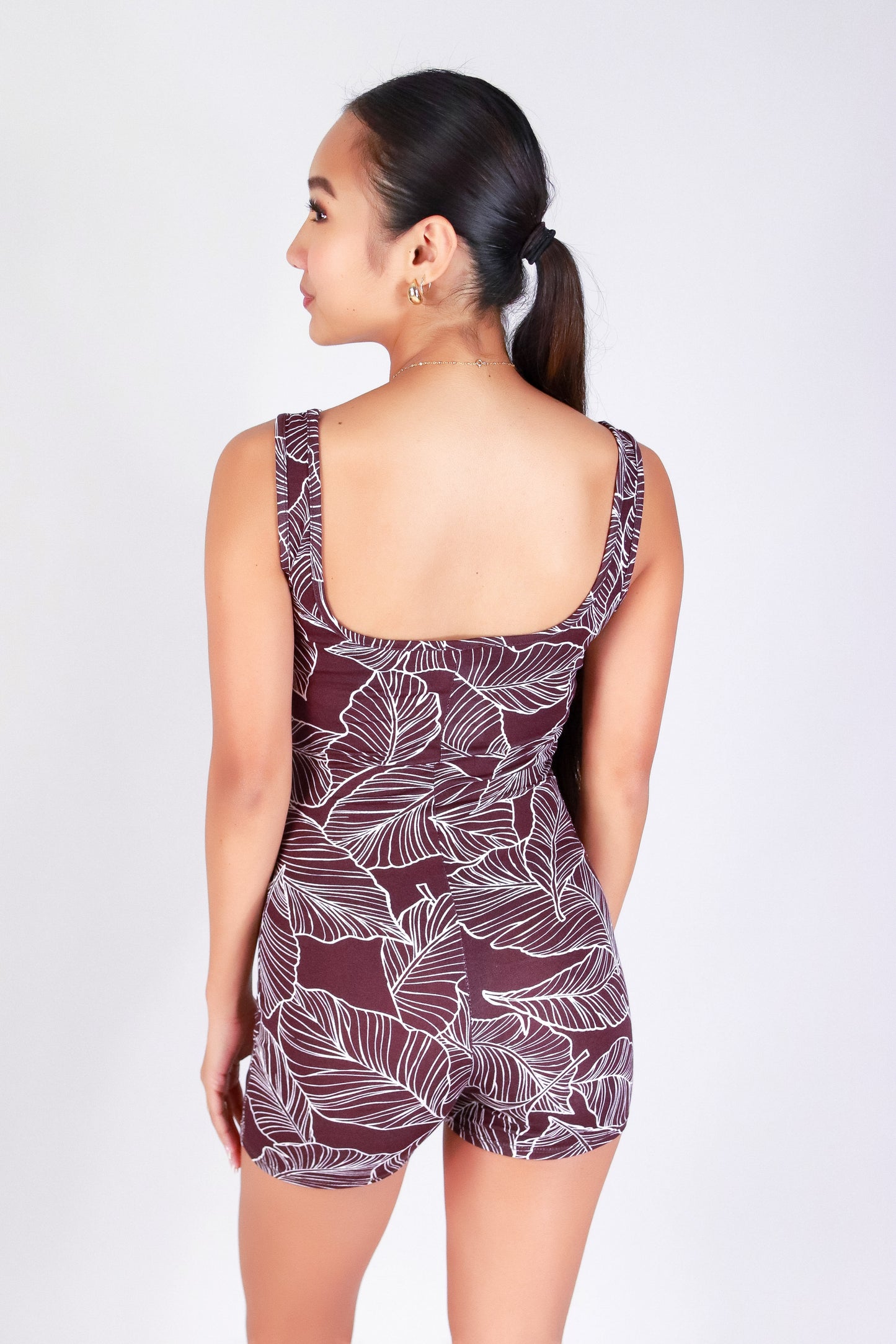 TROPICAL LEAF CATSUIT ROMPER