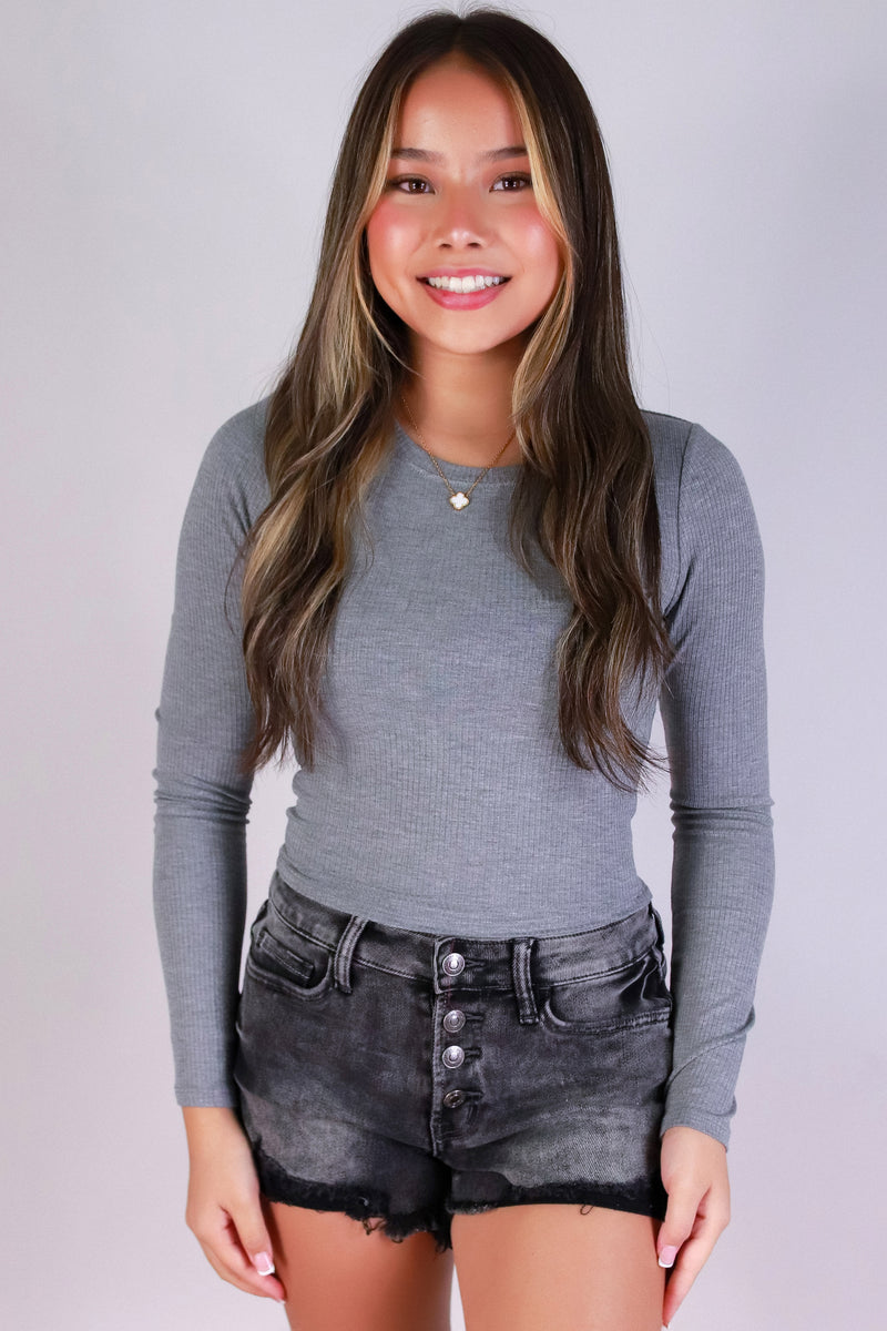 Jeans Warehouse Hawaii - L/S SOLID BASIC - NOT A PROBLEM TOP | By CRESCITA APPAREL/SHINE I