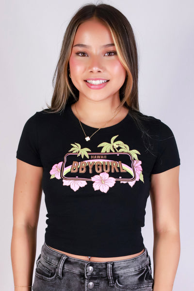 Jeans Warehouse Hawaii - S/S SCREEN - BABYGURL CROP TEE | By POPULAR 21