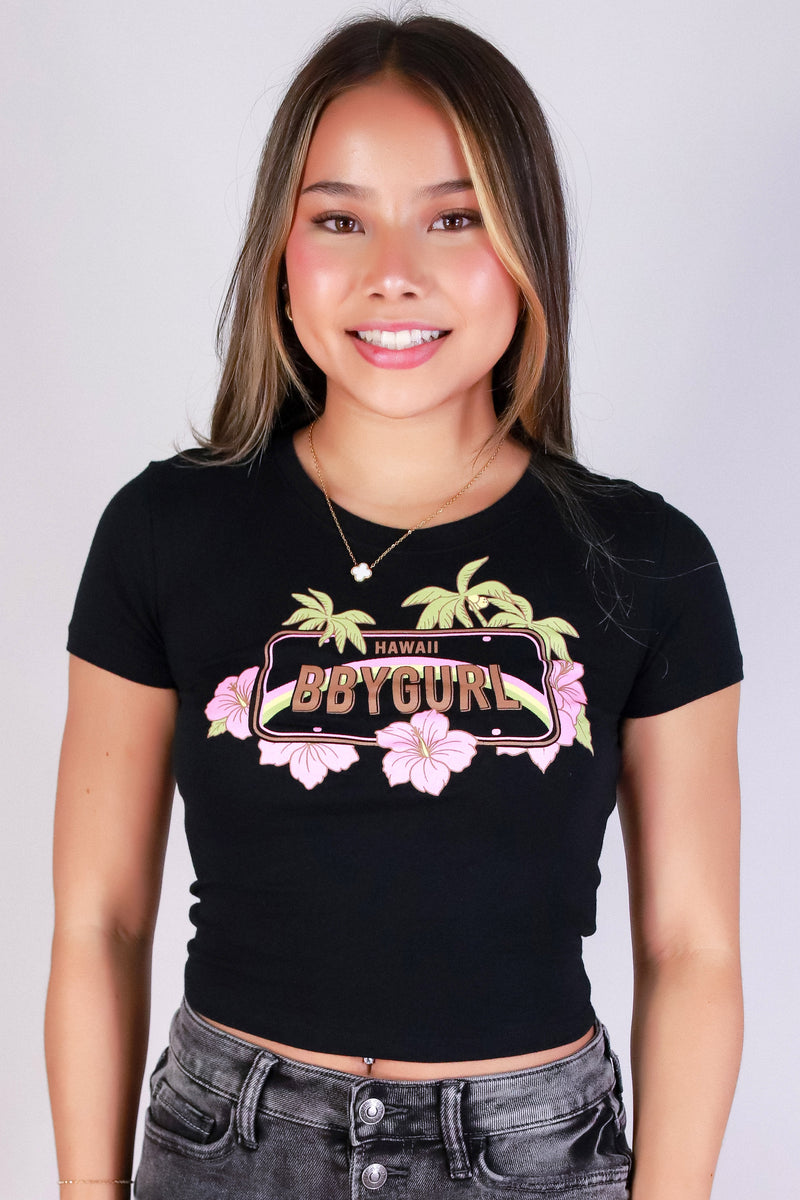 Jeans Warehouse Hawaii - S/S SCREEN - BABYGURL CROP TEE | By POPULAR 21