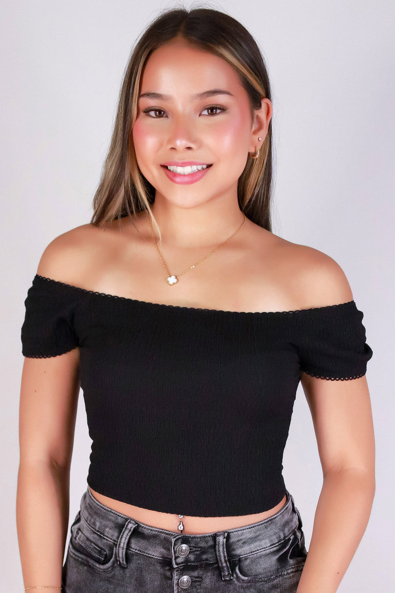 Jeans Warehouse Hawaii - SS CASUAL SOLID - TIMELESS MUSE OFF SHOULDER TOP | By CRESCITA APPAREL/SHINE I