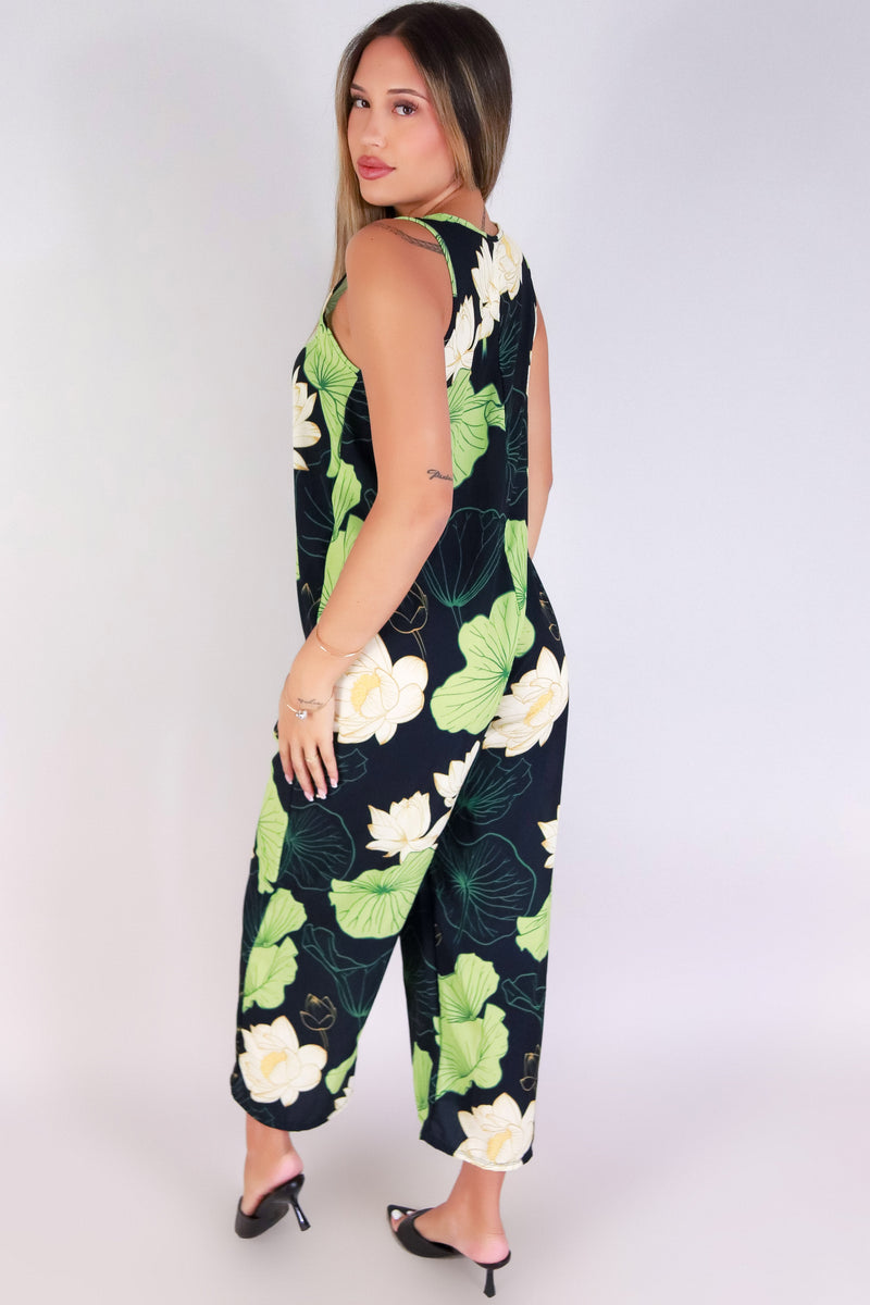 Jeans Warehouse Hawaii - PRINT CASUAL JUMPSUITS - WATER LILY NO WAIST JUMPSUIT | By LUZ