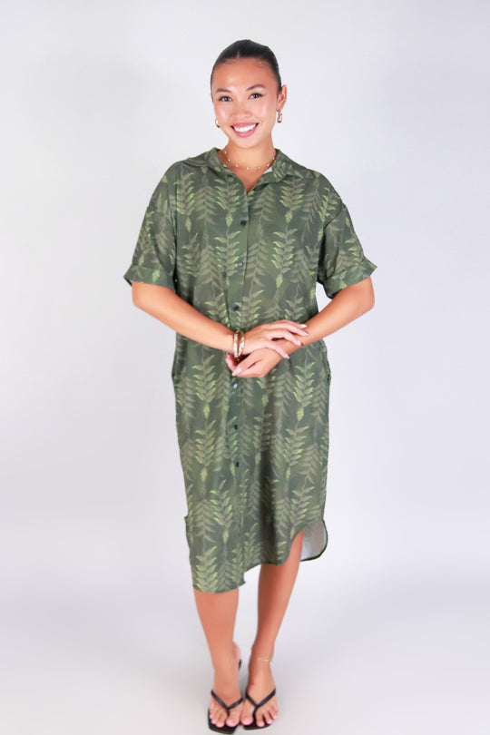 HELICONIA BUTTON DOWN DRESS