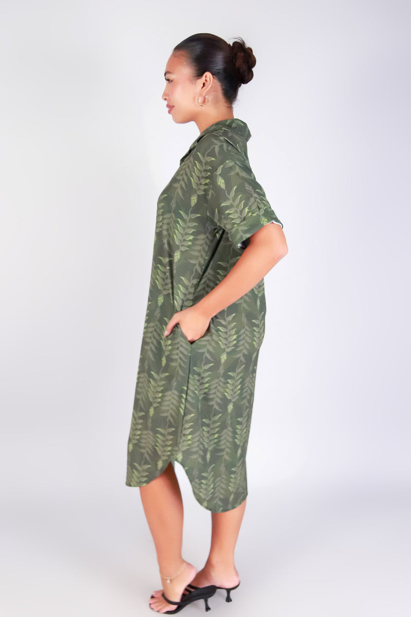 HELICONIA BUTTON DOWN DRESS