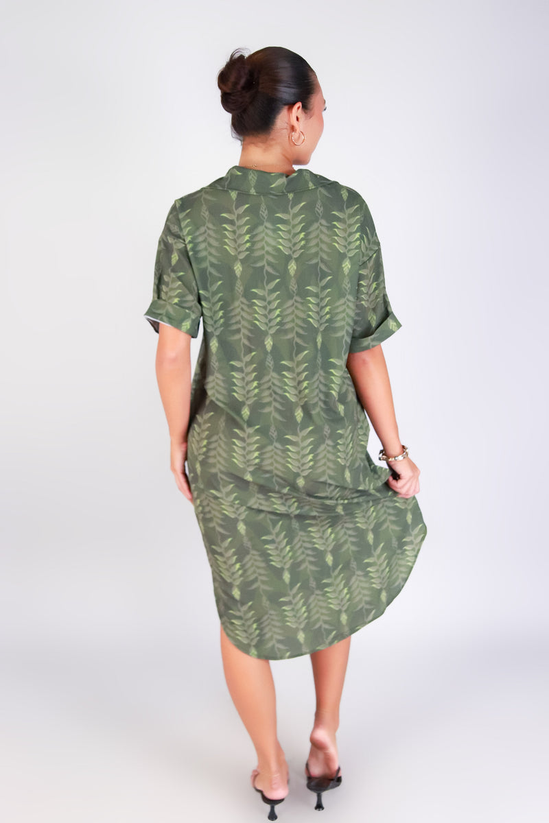 HELICONIA BUTTON DOWN DRESS