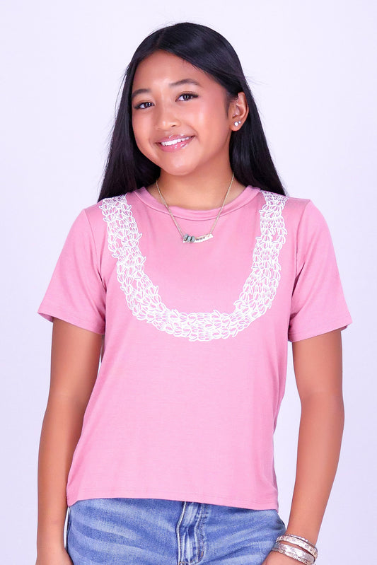 4 STRAND OUTLINE PIKAKE LEI TEE | KIDS SIZE 8-16