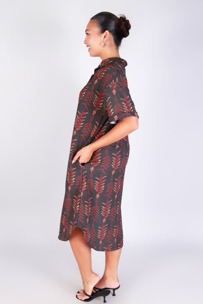 HELICONIA BUTTON DOWN DRESS