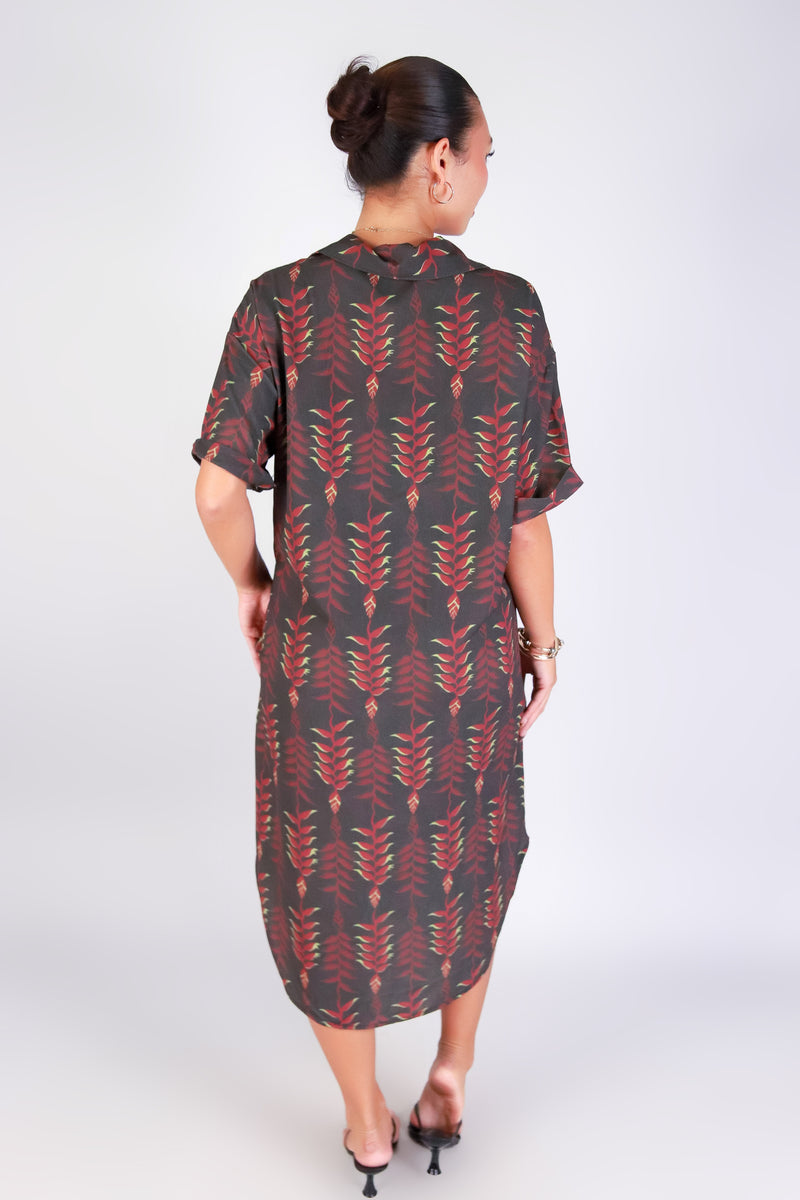 HELICONIA BUTTON DOWN DRESS