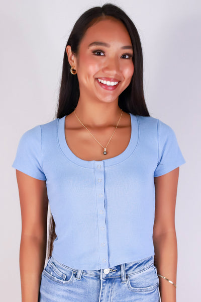 Jeans Warehouse Hawaii - SS CASUAL SOLID - JUST ONE SNAP TOP | By CRESCITA APPAREL/SHINE I