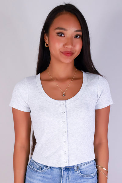 Jeans Warehouse Hawaii - SS CASUAL SOLID - JUST ONE SNAP TOP | By CRESCITA APPAREL/SHINE I