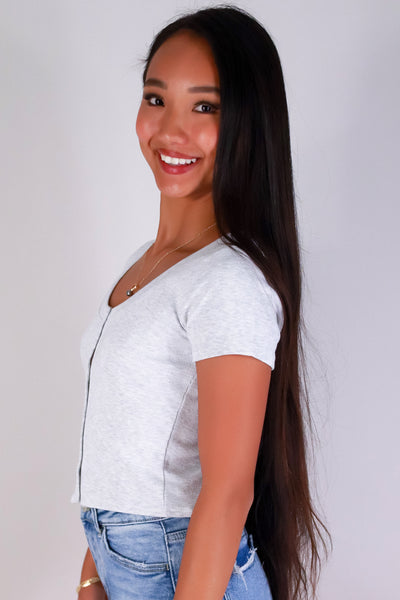 Jeans Warehouse Hawaii - SS CASUAL SOLID - JUST ONE SNAP TOP | By CRESCITA APPAREL/SHINE I